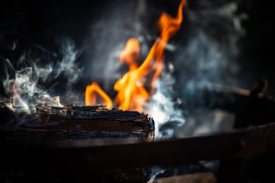 Close-up of burning fire