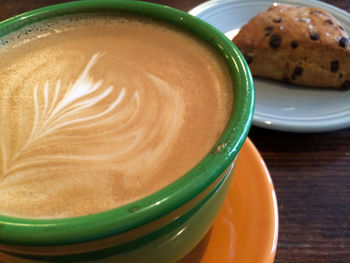 Close-up of coffee on table