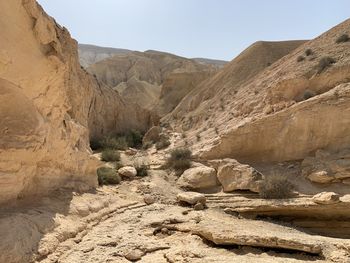 Scenic view of rocky mountains against sky
