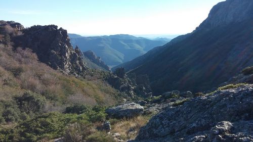 Scenic view of mountains against sky