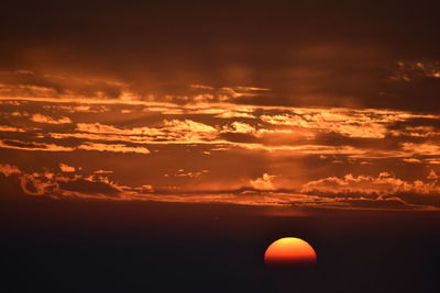 Scenic view of dramatic sky during sunset