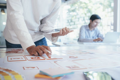 People working on table