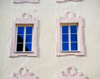 Low angle view of window on building