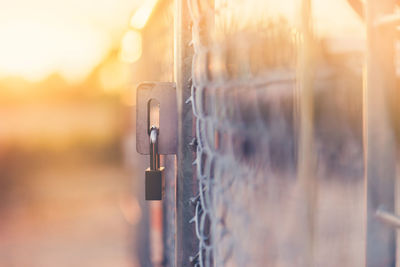 Close-up of metal door