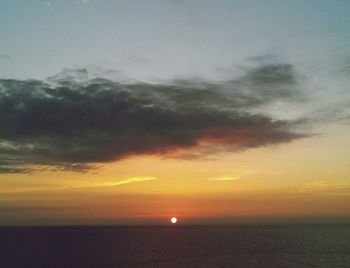 Scenic view of sea at sunset