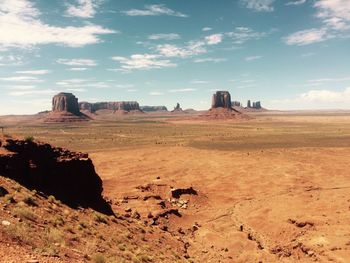 Scenic view of desert landscape against sky