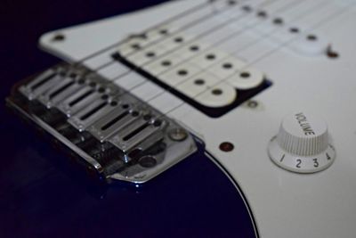 High angle view of guitar