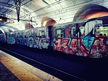 Graffiti on railroad station