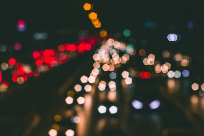 Defocused image of illuminated lights