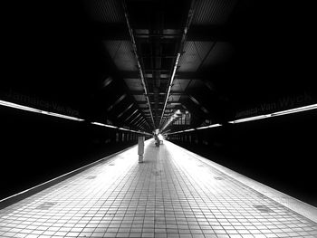 Illuminated subway station