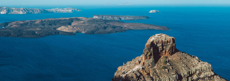 High angle view of sea against sky