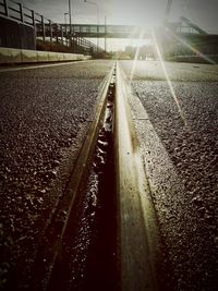 Illuminated railroad tracks