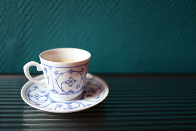 Close-up of coffee on table