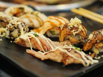 Close-up of seafood in plate