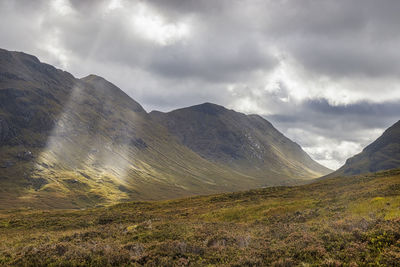 Scenic view of mountains against sky