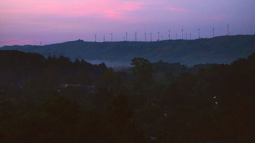 Scenic view of landscape against sky during sunset