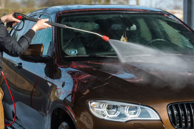 Man driving car