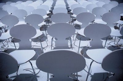 Chairs and tables in stadium