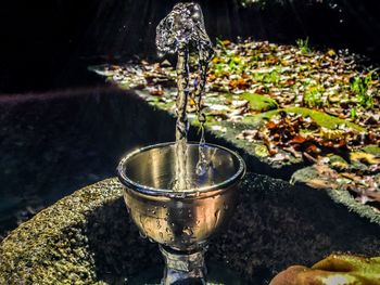 Close-up of water splashing fountain