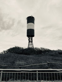 Low angle view of lighthouse against sky