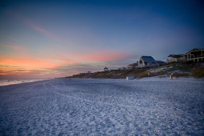 Scenic view of landscape against sky during sunset