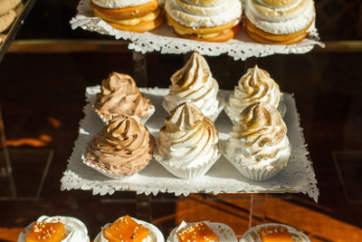 High angle view of cake for sale in store