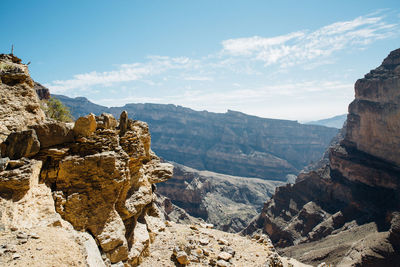 Scenic view of rocky mountains