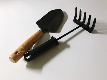 High angle view of pen on table against white background