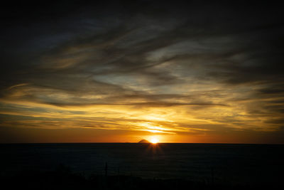 Scenic view of sunset over sea