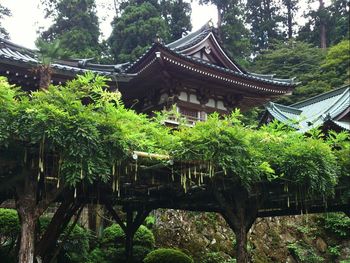 Low angle view of temple against sky