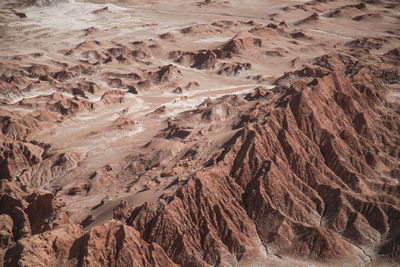 Aerial view of rock formations