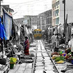 Market stall in city