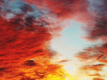 Close-up of orange sky