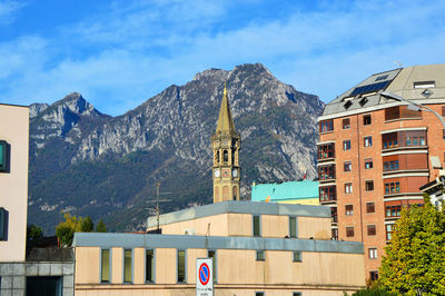 View of clock tower against cloudy sky