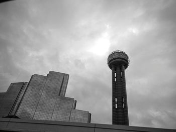 Low angle view of water tower against sky