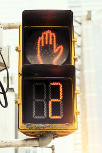 Close-up of road sign