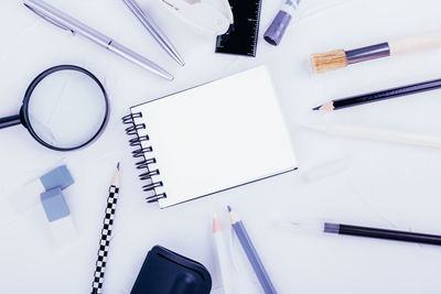 High angle view of pen on table