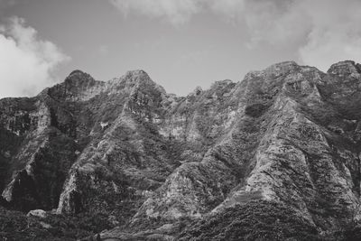 Low angle view of mountain against sky