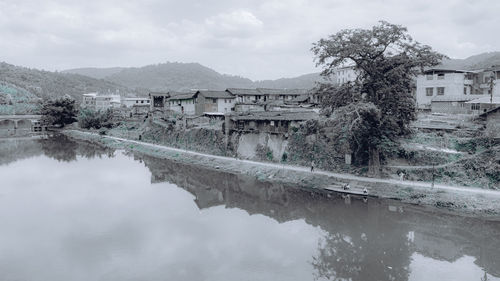 Scenic view of river against sky