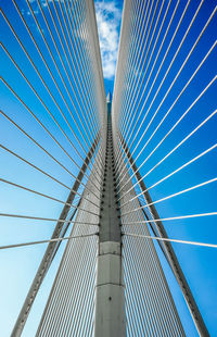 Low angle view of suspension bridge