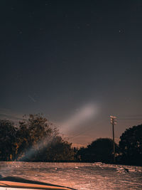 Scenic view of star field against sky at night