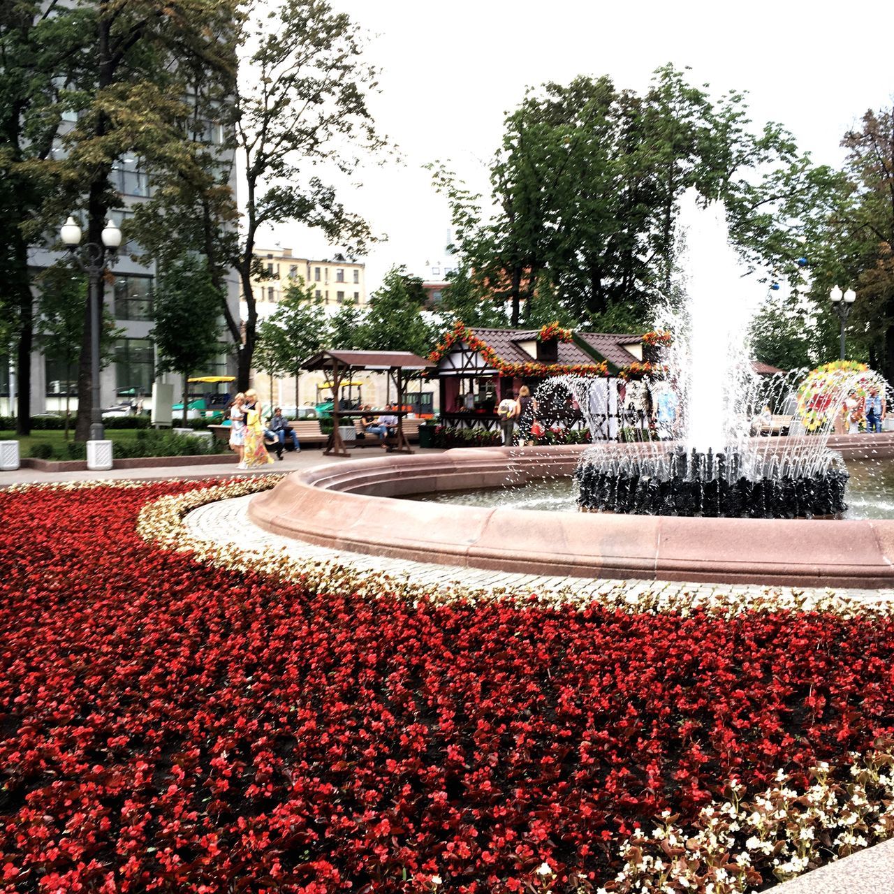 FOUNTAIN WITH TREES IN BACKGROUND