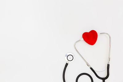 Close-up of heart shape over white background