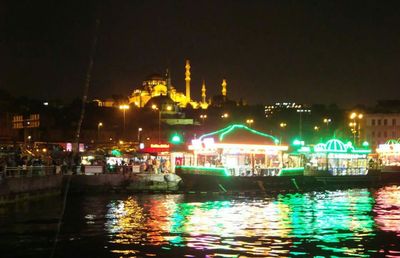 Illuminated city at night