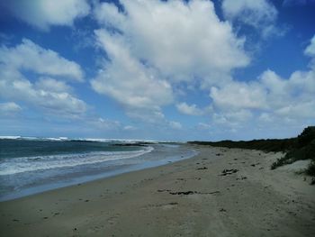 Scenic view of beach against sky