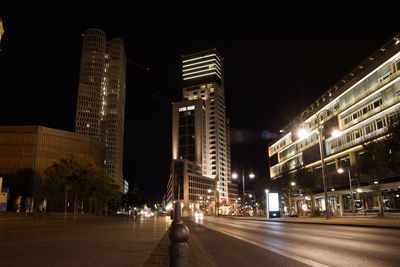 City lit up at night