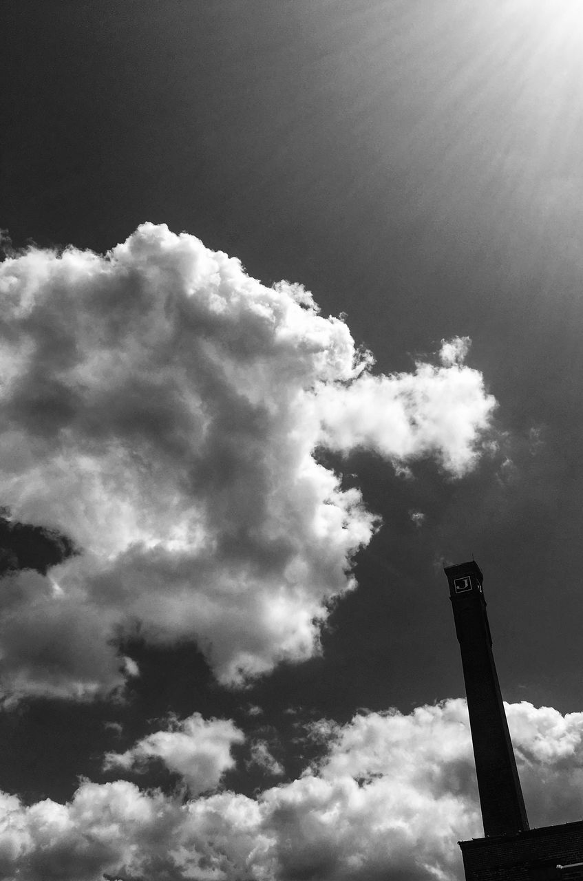 LOW ANGLE VIEW OF SMOKE STACK AGAINST SKY