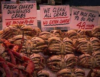 Text for sale at market stall