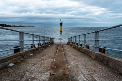 Pier over sea against sky