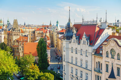 View of town against sky